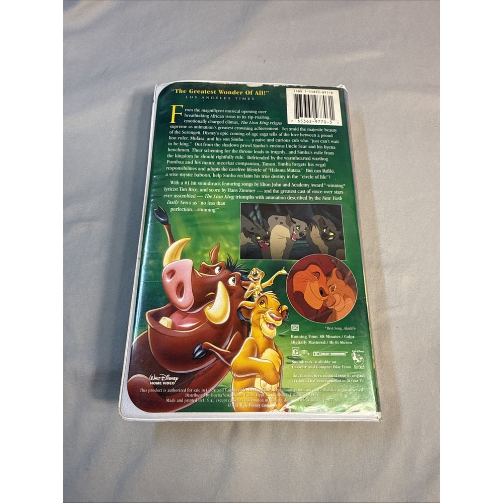 The Lion King (VHS, 1995) - Picture 2 of 8